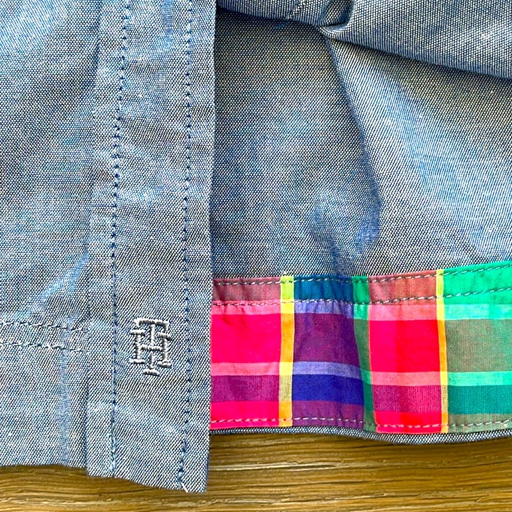 Tommy Hilfiger Chambray Denim Utility Shirtdress Reversible Belt Long Sleeve -S - Picture 12 of 14